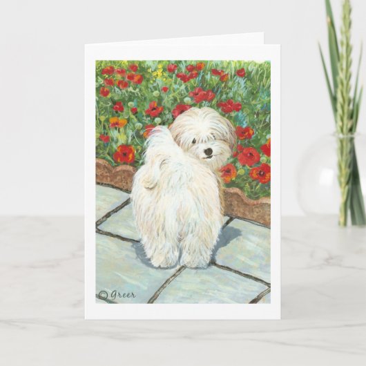 Cartes d'imprimerie d'art de Chiens et de Poppies (Devant)