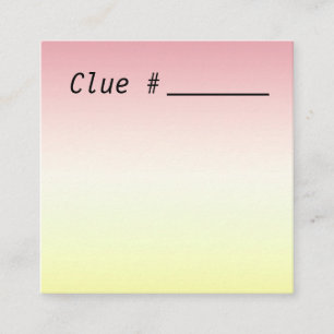 Cartes d'indices de chasse au trésor pour fête 6,3