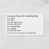 Cartes d'industrie musicale (Dos)