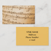 Cartes d'industrie musicale de feuille (Devant / Derrière)