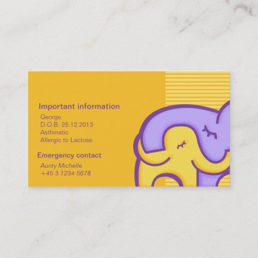 Cartes d'information d'appel maman / maman (Dos)