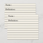 Cartes d'information de base pour les planificateu (Devant / Derrière)