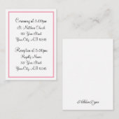 Cartes d'information de l'invité Pink Outline (Devant / Derrière)