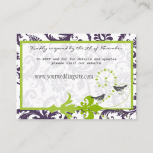 Cartes d'information de mariage Apple Green Lapis