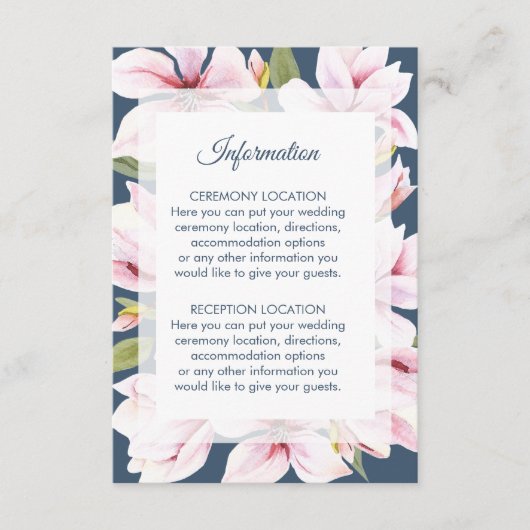 Cartes d'information de mariage florales avec magn (Devant)
