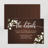 Cartes d'information de mariage florales rustiques (Devant / Derrière)