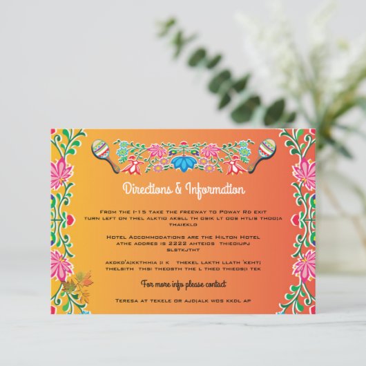 Cartes d'information de mariage Mexican Fiesta (Debout devant)