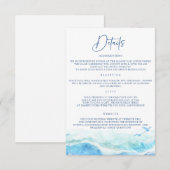 Cartes d'information de mariage Océan Bleu (Devant / Derrière)