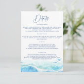 Cartes d'information de mariage Océan Bleu (Debout devant)