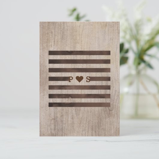 Cartes d'information de mariage rustique (Debout devant)