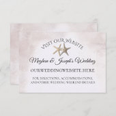 Cartes d'information de mariage Starfish Beach (Devant / Derrière)