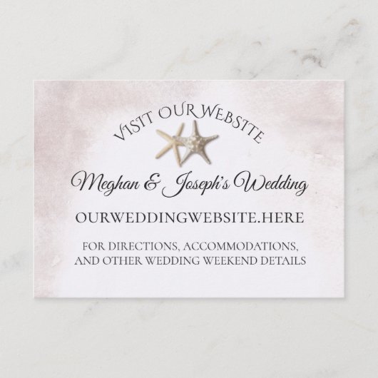 Cartes d'information de mariage Starfish Beach (Devant)