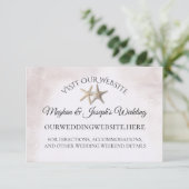 Cartes d'information de mariage Starfish Beach (Debout devant)
