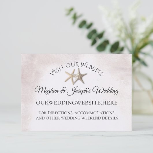 Cartes d'information de mariage Starfish Beach (Debout devant)