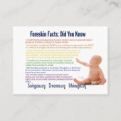 Cartes d'information d'Intactivism (Dos)