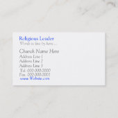 Cartes d'information du clergé (Dos)