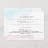 Cartes d'information du client | Aquarelle rose et (Devant / Derrière)