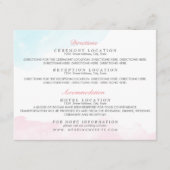 Cartes d'information du client | Aquarelle rose et (Devant)