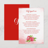 Cartes d'information du Mariage de l'aquarelle de  (Devant / Derrière)