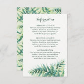 Cartes d'information du Mariage Green Fern (Devant / Derrière)