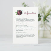 Cartes d'information du Mariage Rose de Bourgogne (Debout devant)
