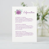 Cartes d'information du Mariage Rose violet (Debout devant)