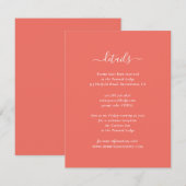 Cartes d'information Elégante Coral Guest (Devant / Derrière)