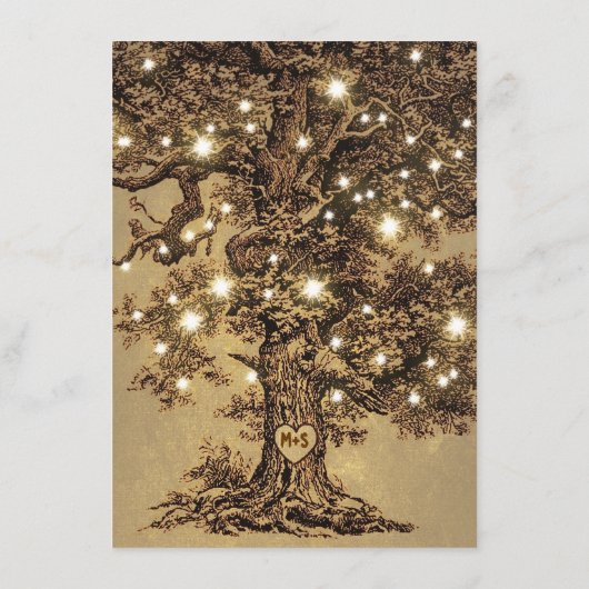 Cartes d'information mariage avec chêne (Dos)