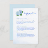 Cartes d'information Mariage Blue Hydrangea (Devant / Derrière)