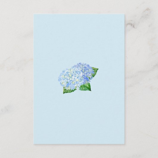 Cartes d'information Mariage Blue Hydrangea (Dos)