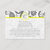 Cartes d'information Mariage damassé gris jaune et (Dos)