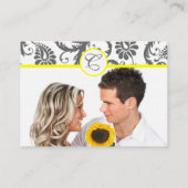 Cartes d'information Mariage damassé gris jaune et (Dos)
