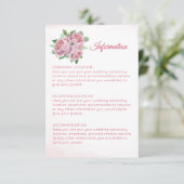 Cartes d'information Mariage du bouquet rose (Debout devant)