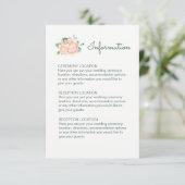 Cartes d'information Mariage Peach Peony (Debout devant)