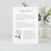 Cartes d'information Mariage Rose blanche (Debout devant)
