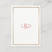 Cartes d'information Mariage simples Blush et Gold (Dos)