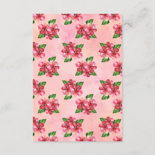 Cartes d'information Mariage Tropical Red Hibiscus (Dos)