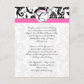 Cartes d'information - Noir Damask Hot Pink Triage (Dos)