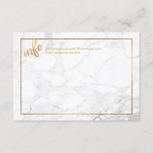CARTES D'INFORMATION PixDezines/MARBLE+FAUX GOLDI