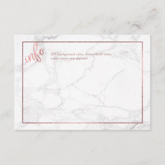 CARTES D'INFORMATION PixDezines/MARBLE+FAUX OR ROS (Devant)
