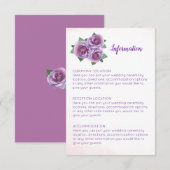 Cartes d'information sur le Mariage du bouquet de  (Devant / Derrière)