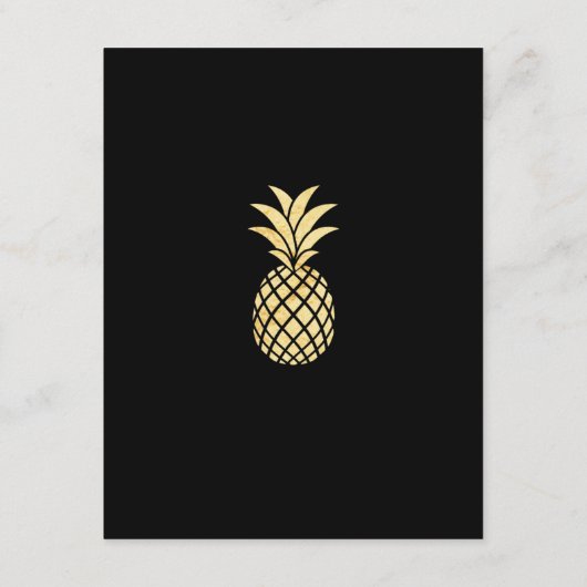 Cartes d'insertion d'ananas tropicales, noir et or (Dos)