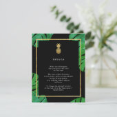 Cartes d'insertion d'ananas tropicales, noir et or (Debout devant)