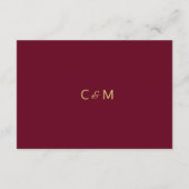 Cartes d'insertion de détails de mariage en or de (Dos)