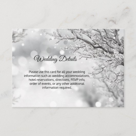 Cartes d'insertion de détails de mariage sous la n (Devant)