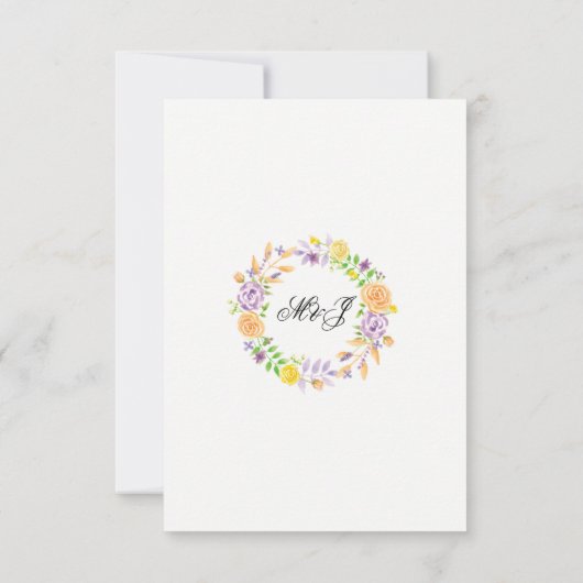 Cartes d'insertion de détails floraux pour récepti (Dos)