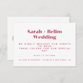 Cartes d'insertion de Faire-part de mariage coordo (Devant / Derrière)