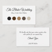 Cartes d'insertion de Faire-part de mariage coordo (Devant / Derrière)