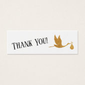 Cartes d'insertion de Merci simple Faux Gold Stork (Devant)