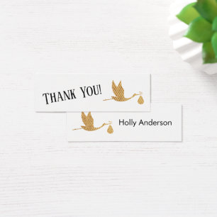 Cartes d'insertion de Merci simple Preppy Gold Sto